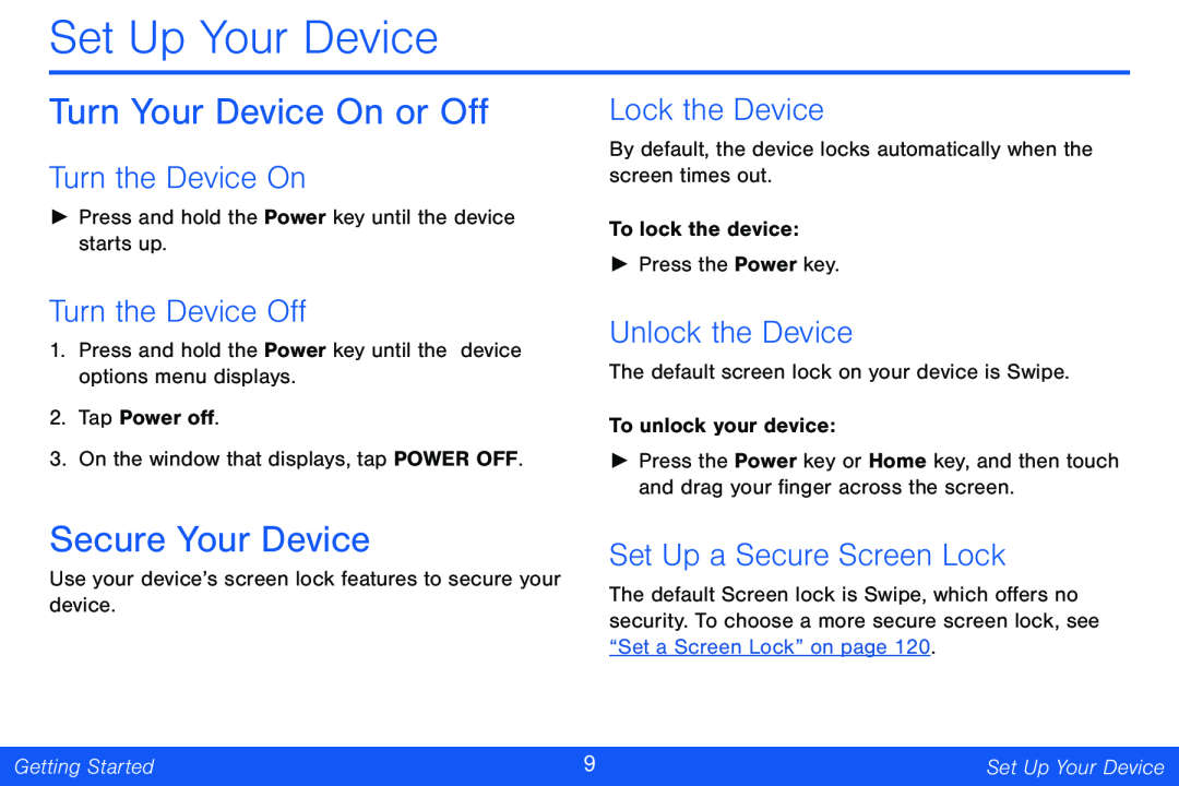 Turn the Device On Galaxy Tab 4 8.0 Verizon