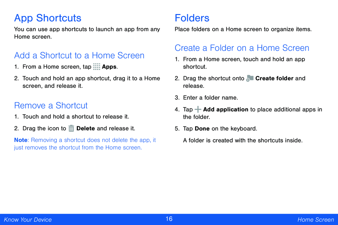 App Shortcuts Galaxy Tab 4 8.0 Verizon