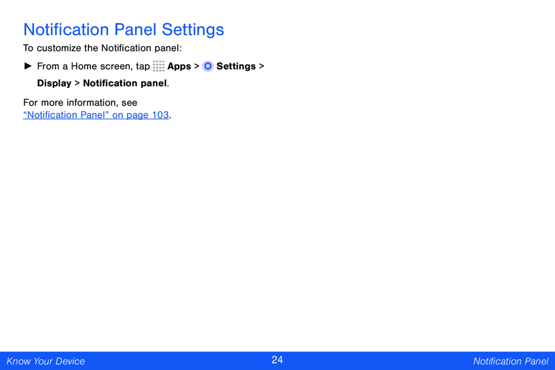 Notification Panel Settings Galaxy Tab 4 8.0 Verizon