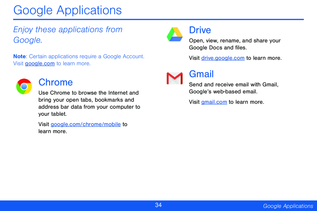 Enjoy these applications from Google Chrome