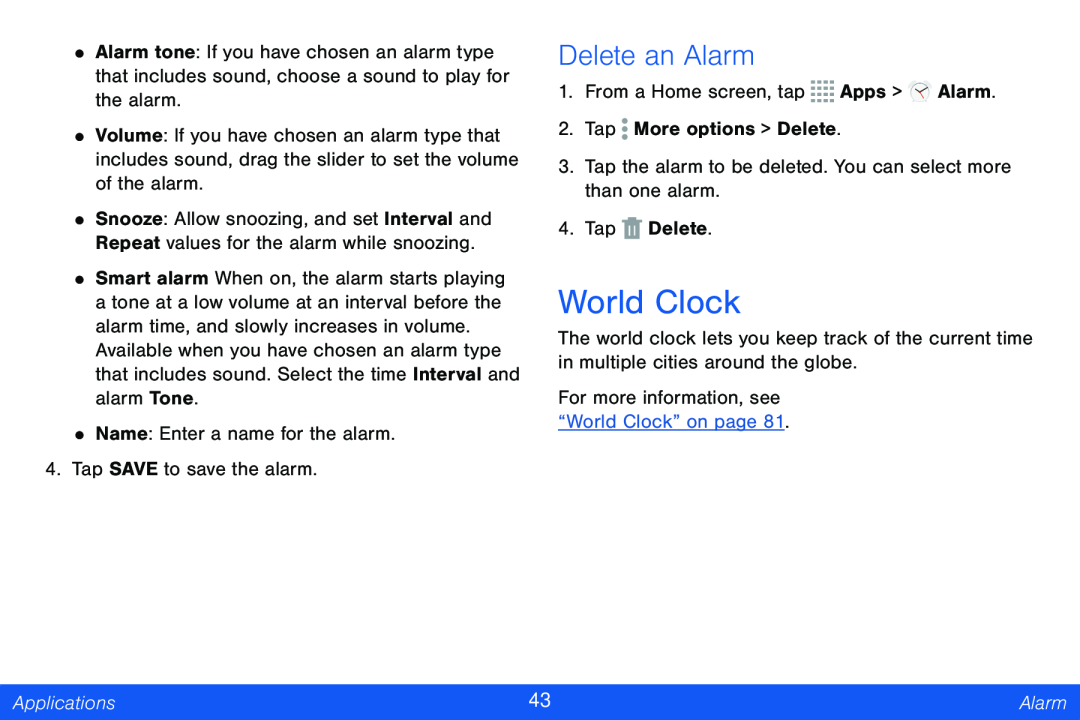 Delete an Alarm World Clock