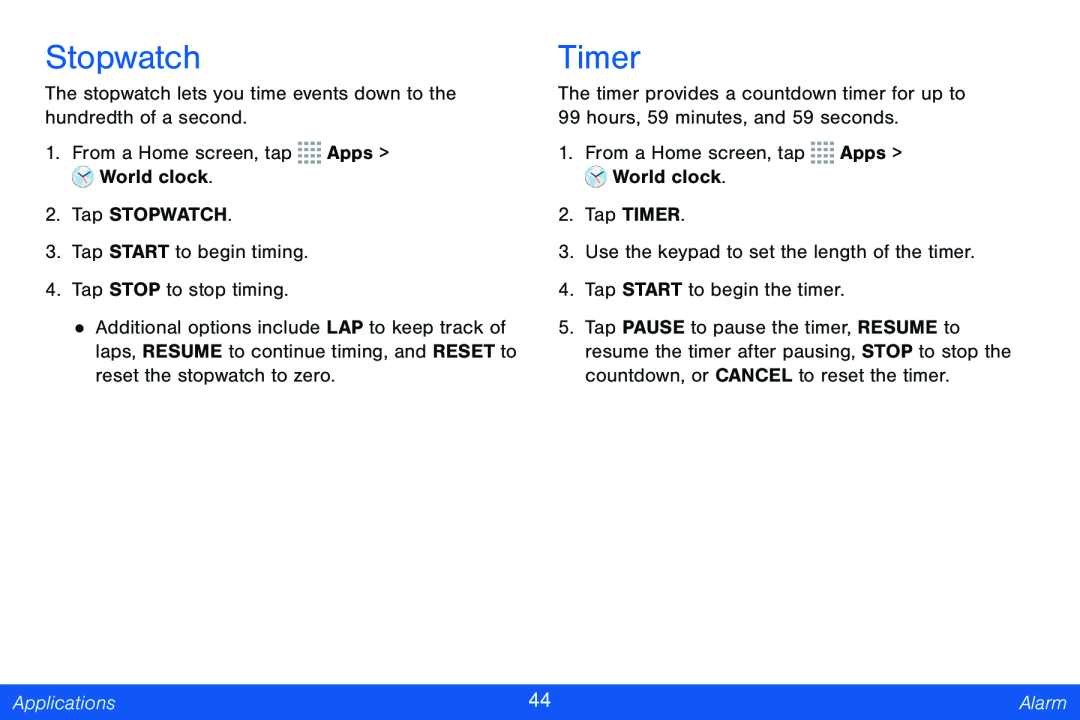 Timer Galaxy Tab 4 8.0 Verizon