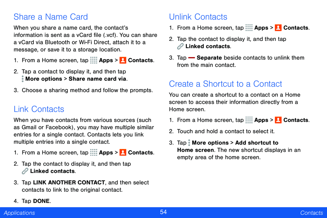 Unlink Contacts Galaxy Tab 4 8.0 Verizon