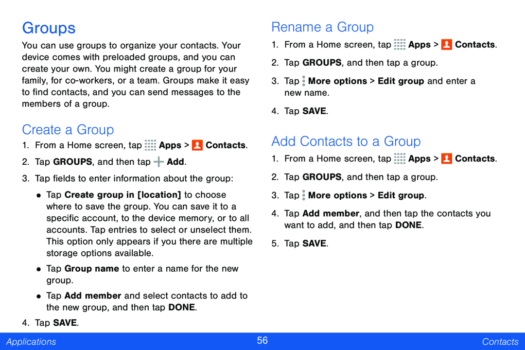 Create a Group Galaxy Tab 4 8.0 Verizon