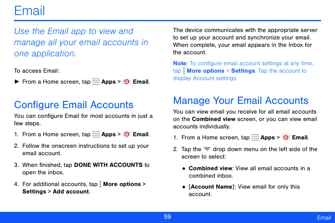 Configure Email Accounts Manage Your Email Accounts