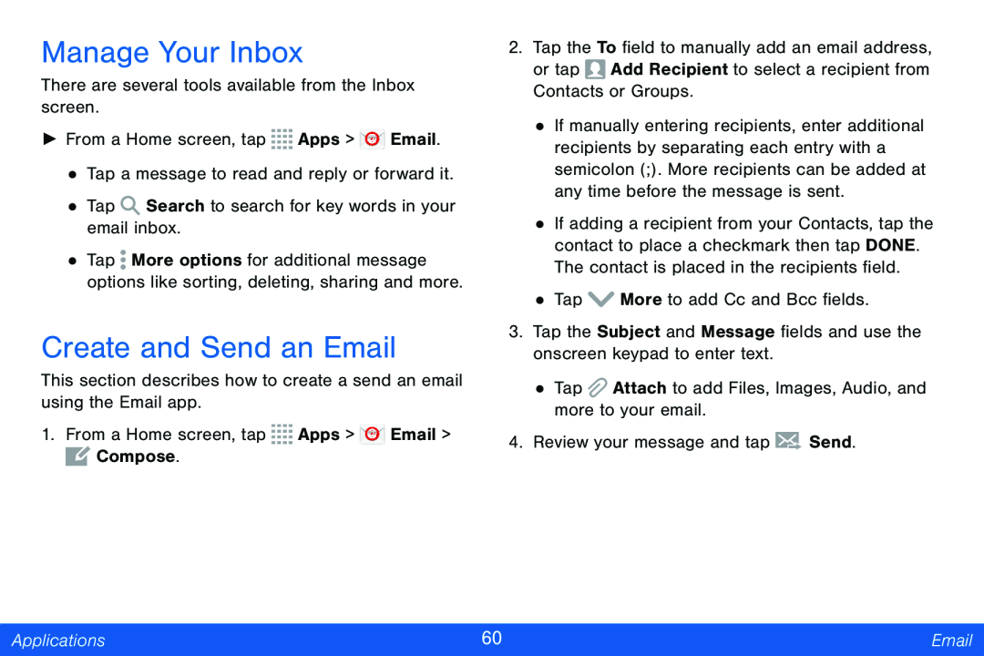 Manage Your Inbox Create and Send an Email