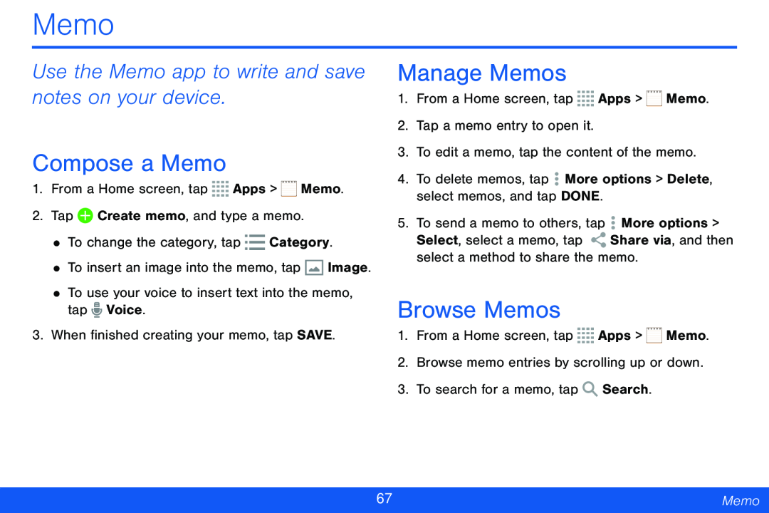 Manage Memos Galaxy Tab 4 8.0 Verizon