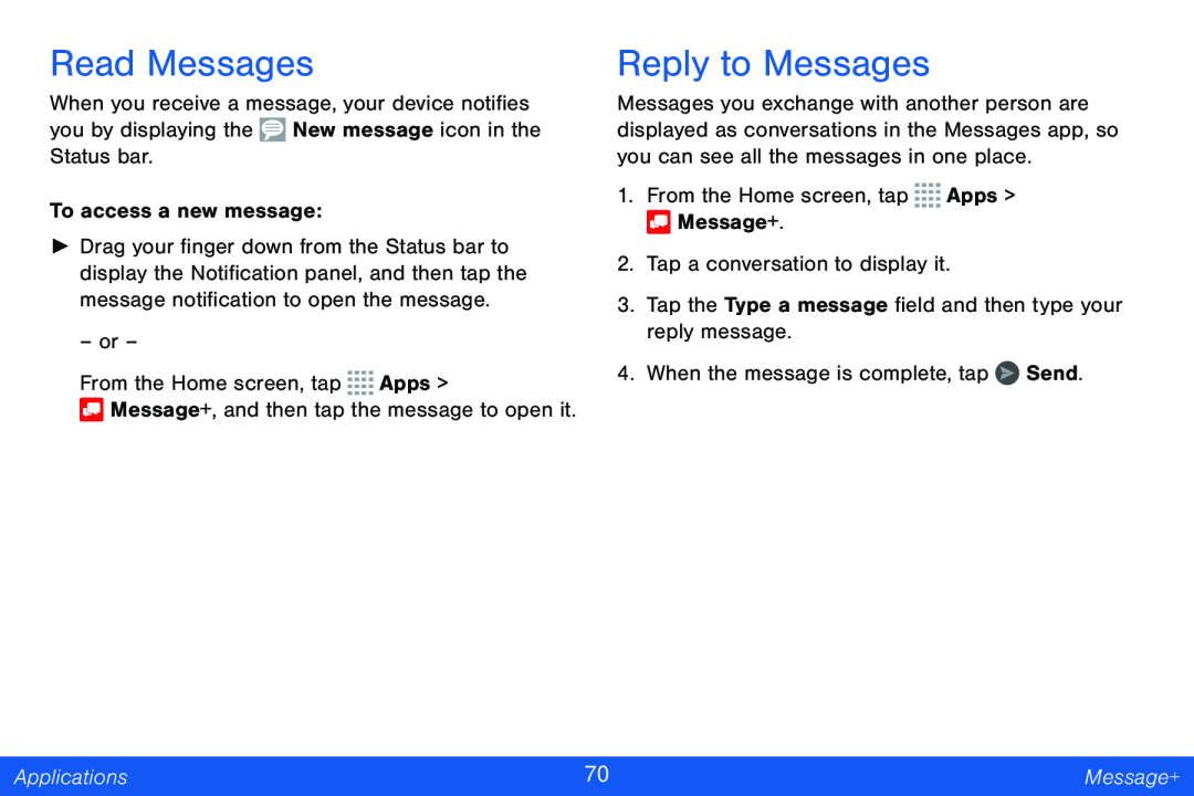 Read Messages Reply to Messages