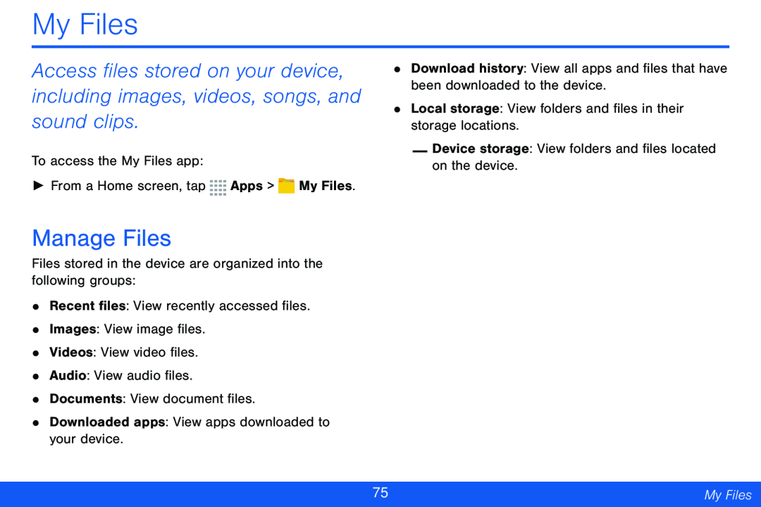 Manage Files My Files