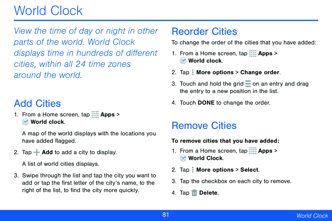 Reorder Cities Add Cities