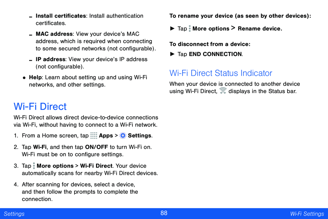 Wi-FiDirect Status Indicator Galaxy Tab 4 8.0 Verizon