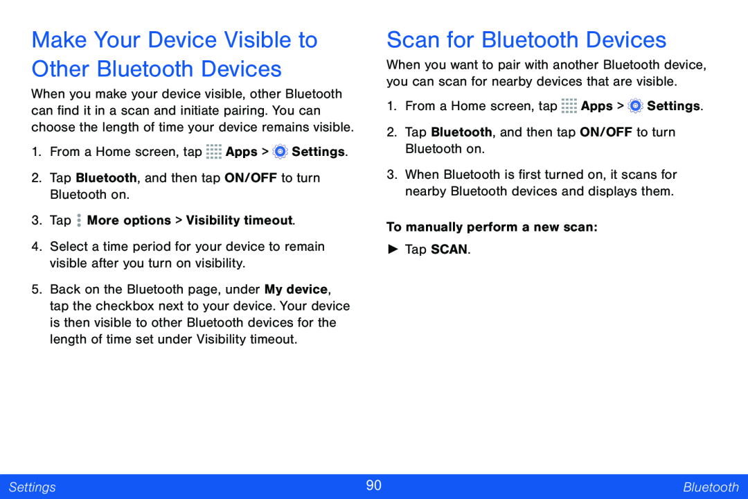 Make Your Device Visible to Other Bluetooth Devices Galaxy Tab 4 8.0 Verizon