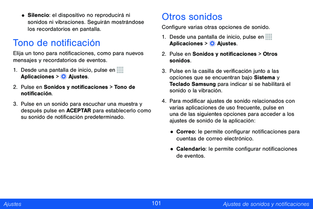 Tono de notificación Galaxy Tab 4 8.0 Verizon