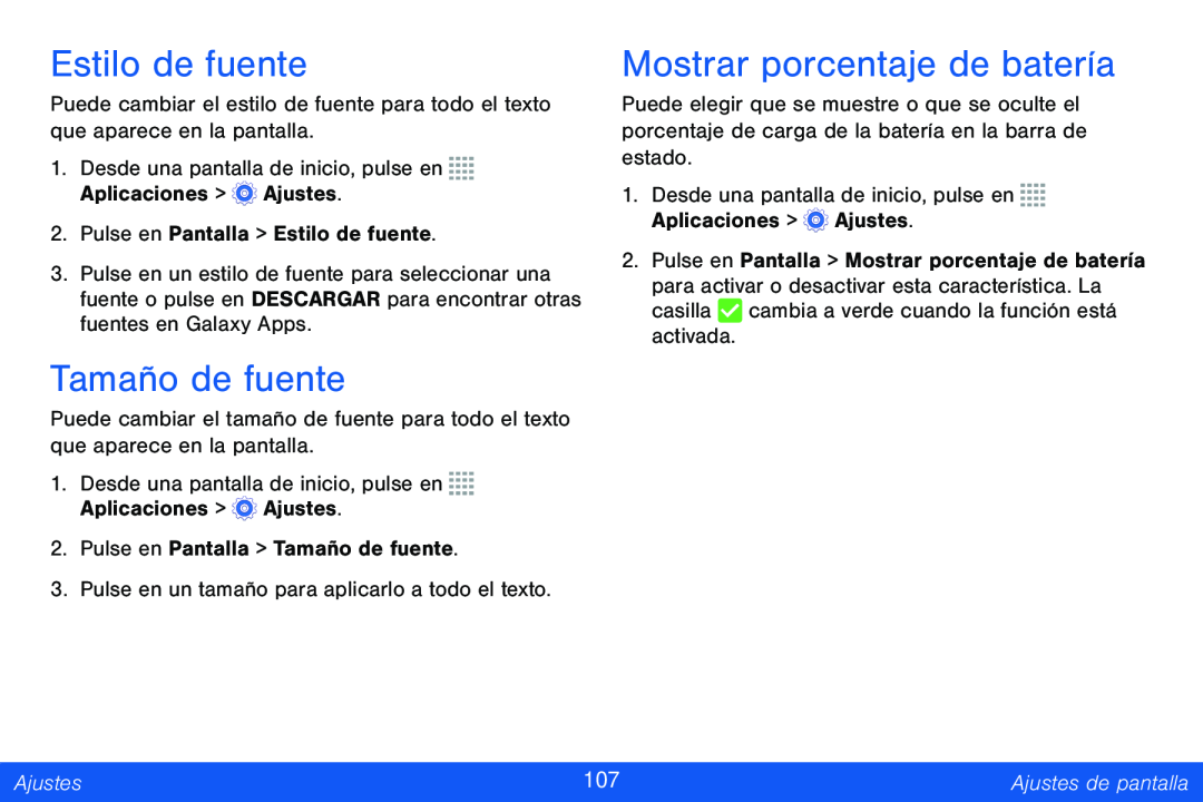 Mostrar porcentaje de batería Galaxy Tab 4 8.0 Verizon