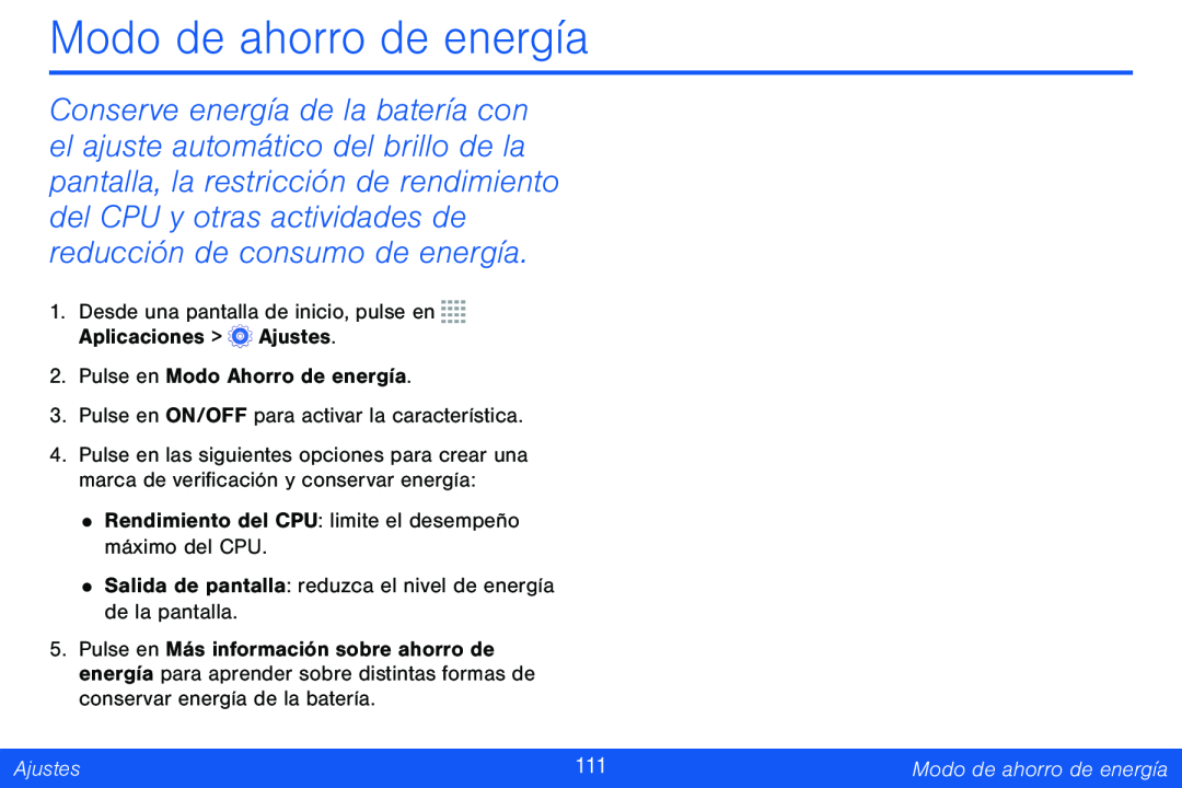 Modo de ahorro de energía