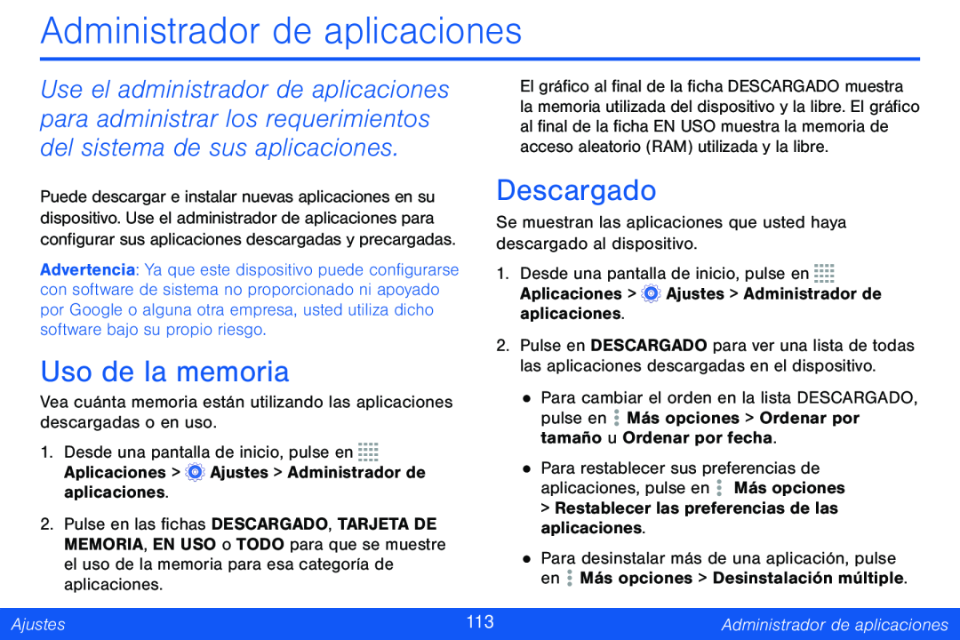 Use el administrador de aplicaciones Galaxy Tab 4 8.0 Verizon