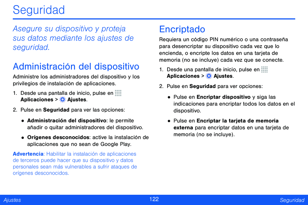 Administración del dispositivo Galaxy Tab 4 8.0 Verizon