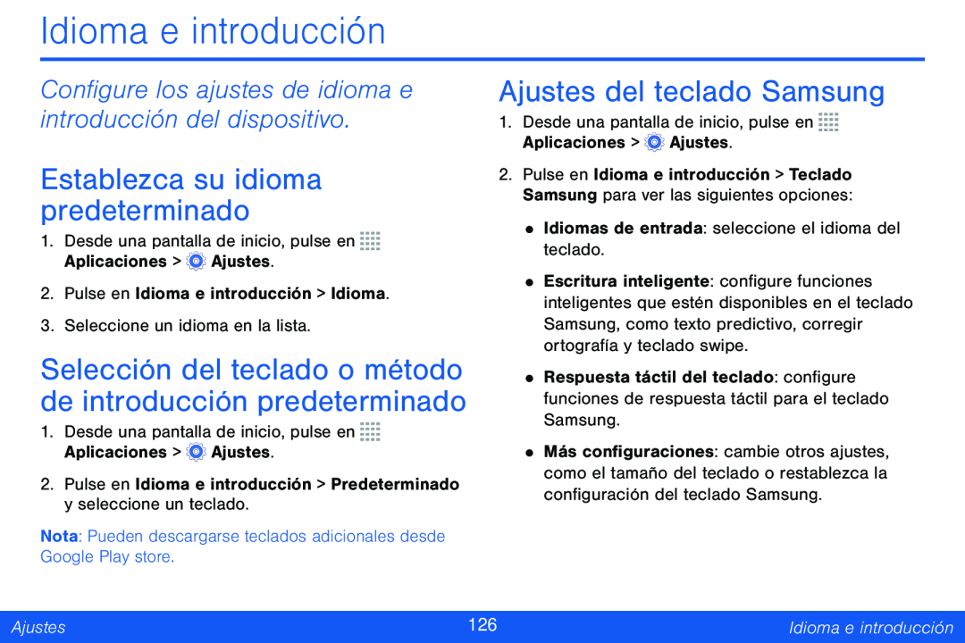 Configure los ajustes de idioma e introducción del dispositivo