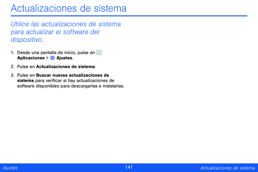 Actualizaciones de sistema