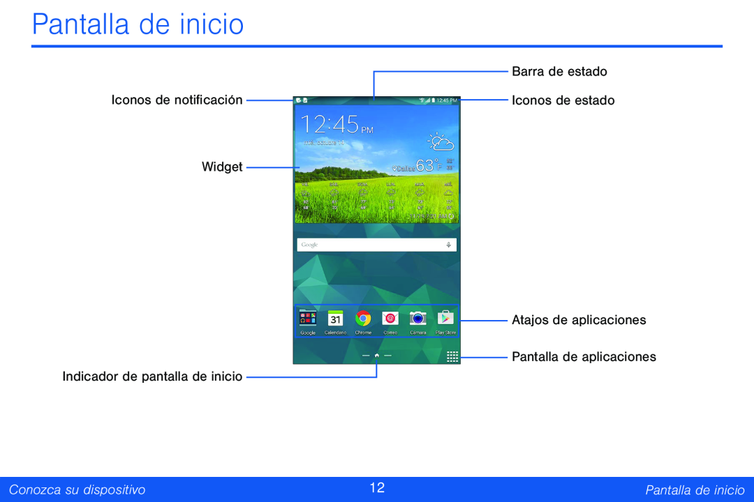 Pantalla de inicio Galaxy Tab 4 8.0 Verizon