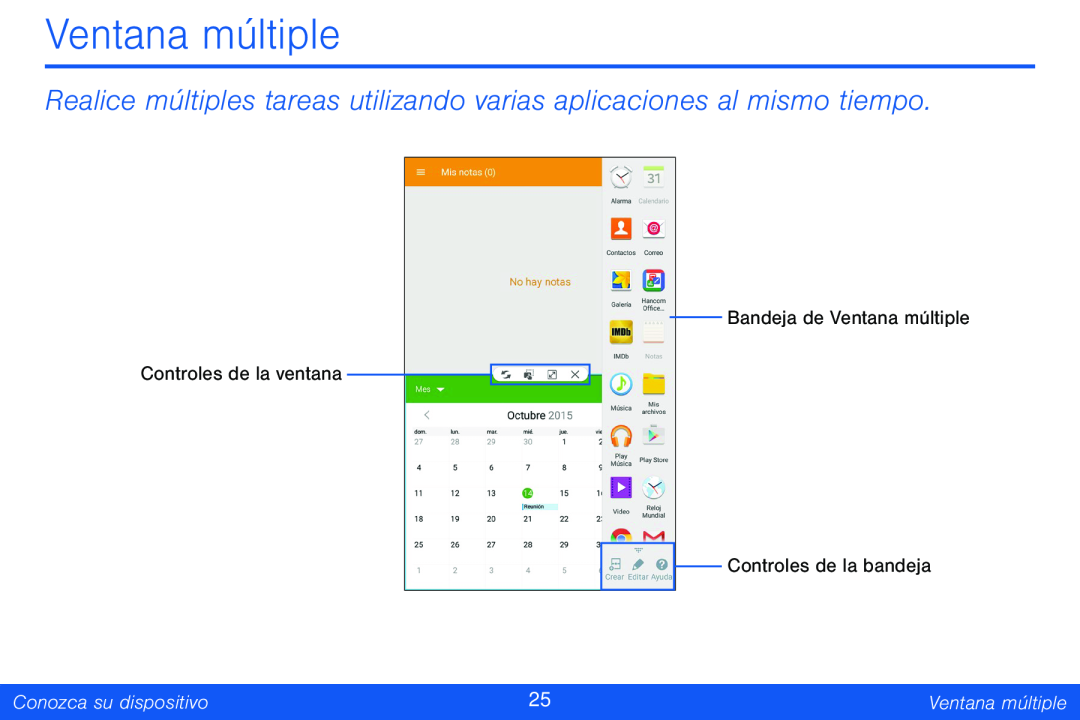 Realice múltiples tareas utilizando varias aplicaciones al mismo tiempo Galaxy Tab 4 8.0 Verizon