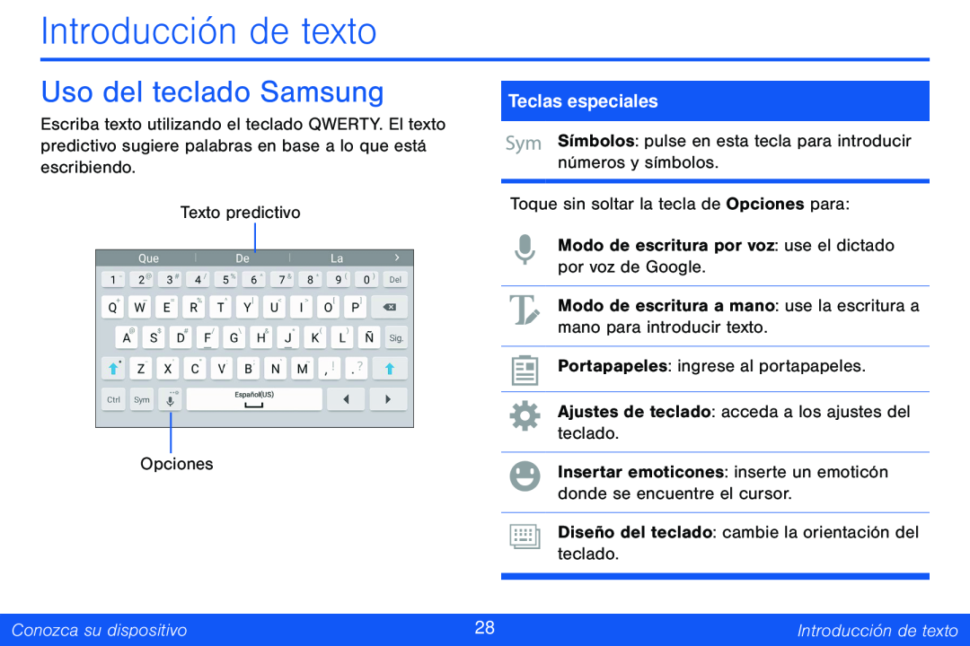 Uso del teclado Samsung Galaxy Tab 4 8.0 Verizon