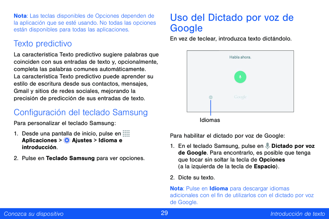 Uso del Dictado por voz de Google Galaxy Tab 4 8.0 Verizon