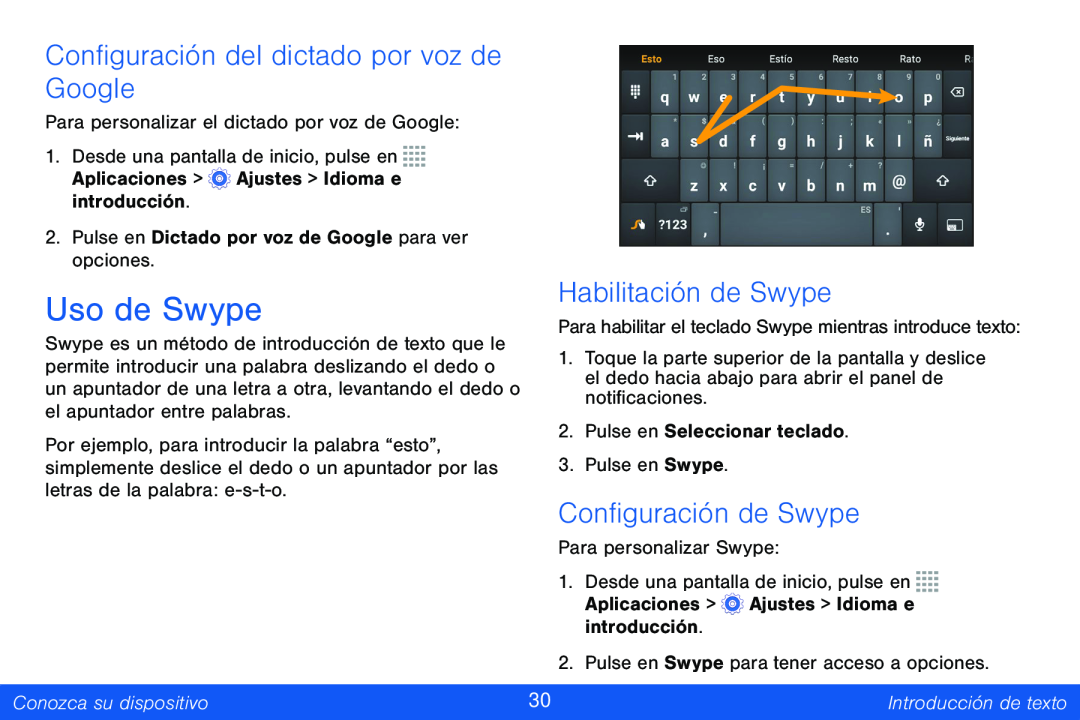 Configuración del dictado por voz de Google Galaxy Tab 4 8.0 Verizon