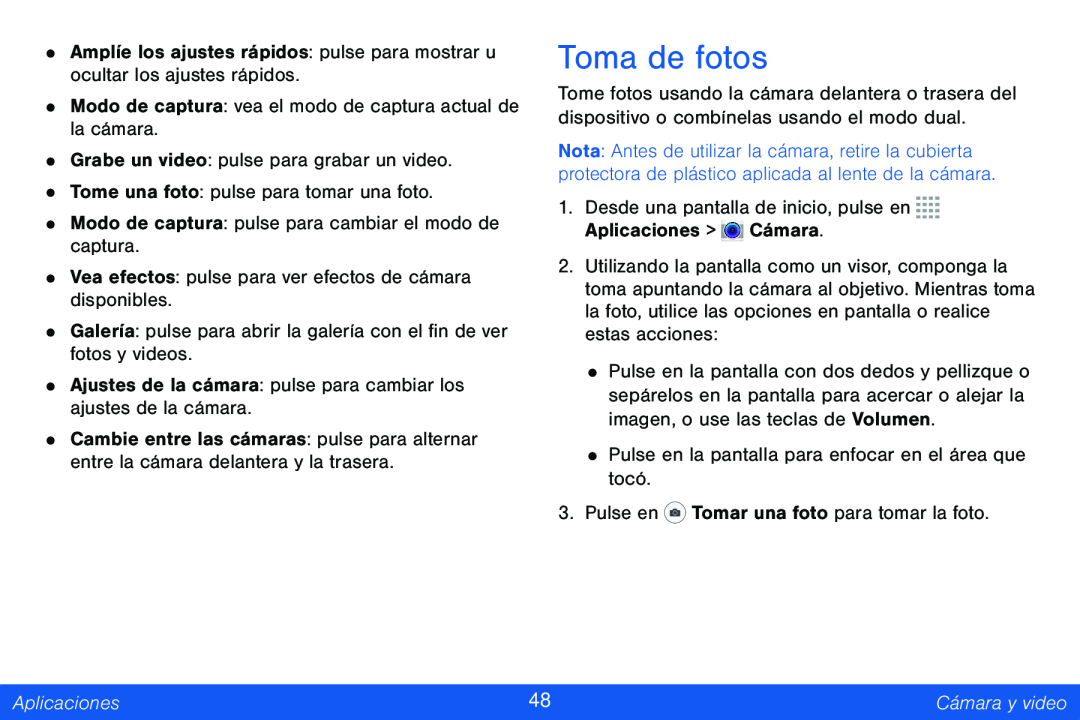 Toma de fotos Galaxy Tab 4 8.0 Verizon