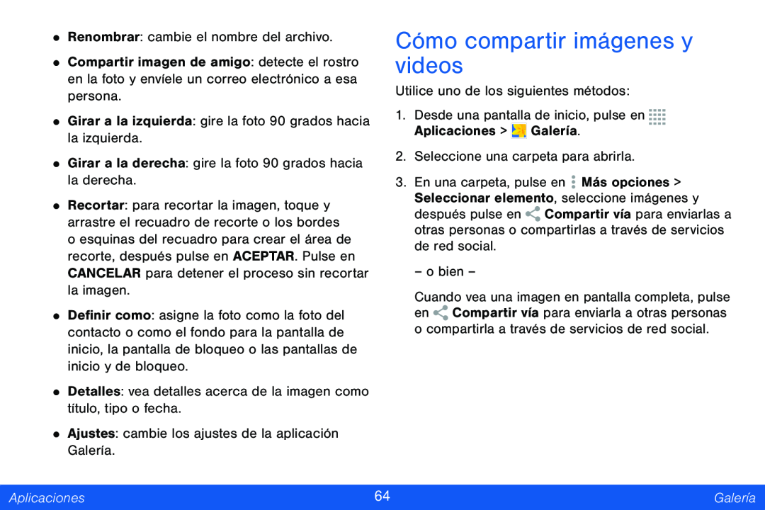 Cómo compartir imágenes y videos Galaxy Tab 4 8.0 Verizon