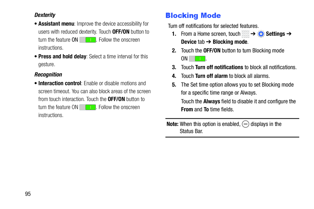 Blocking Mode Galaxy Tab 4 8.0 Wi-Fi