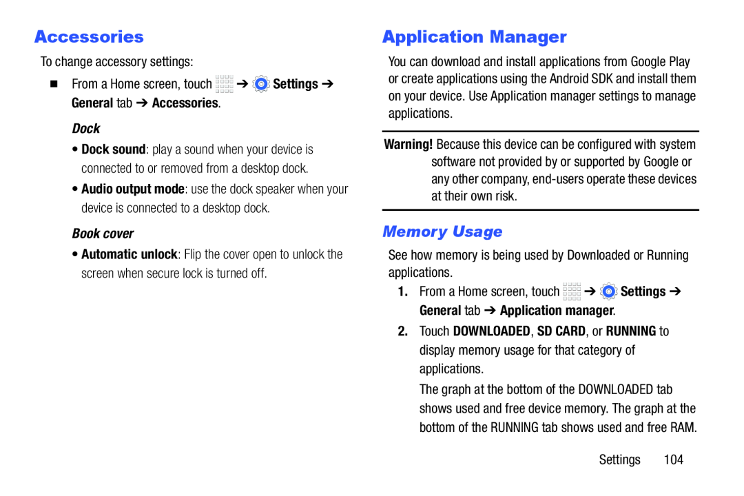 Memory Usage Accessories