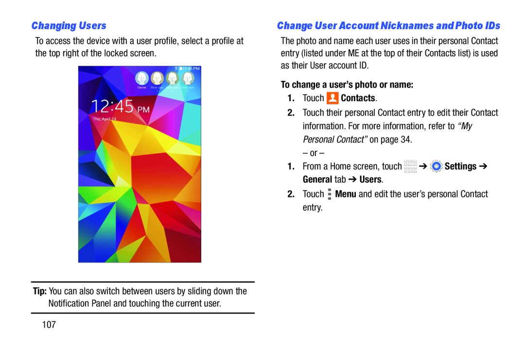 Changing Users Galaxy Tab 4 8.0 Wi-Fi