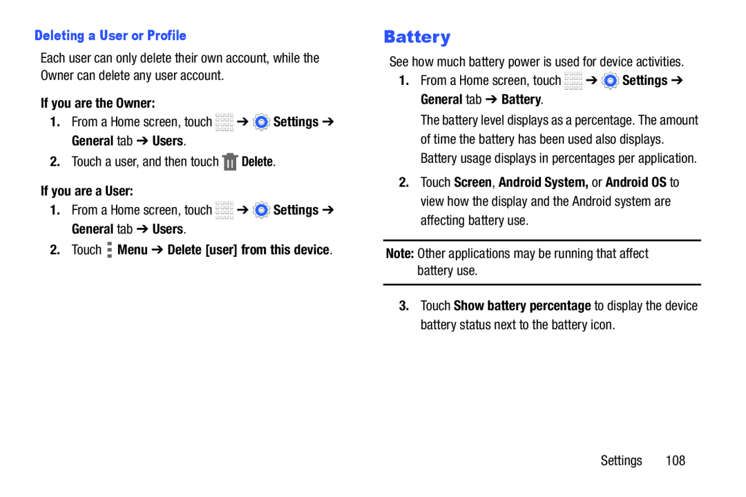 Settings Galaxy Tab 4 8.0 Wi-Fi