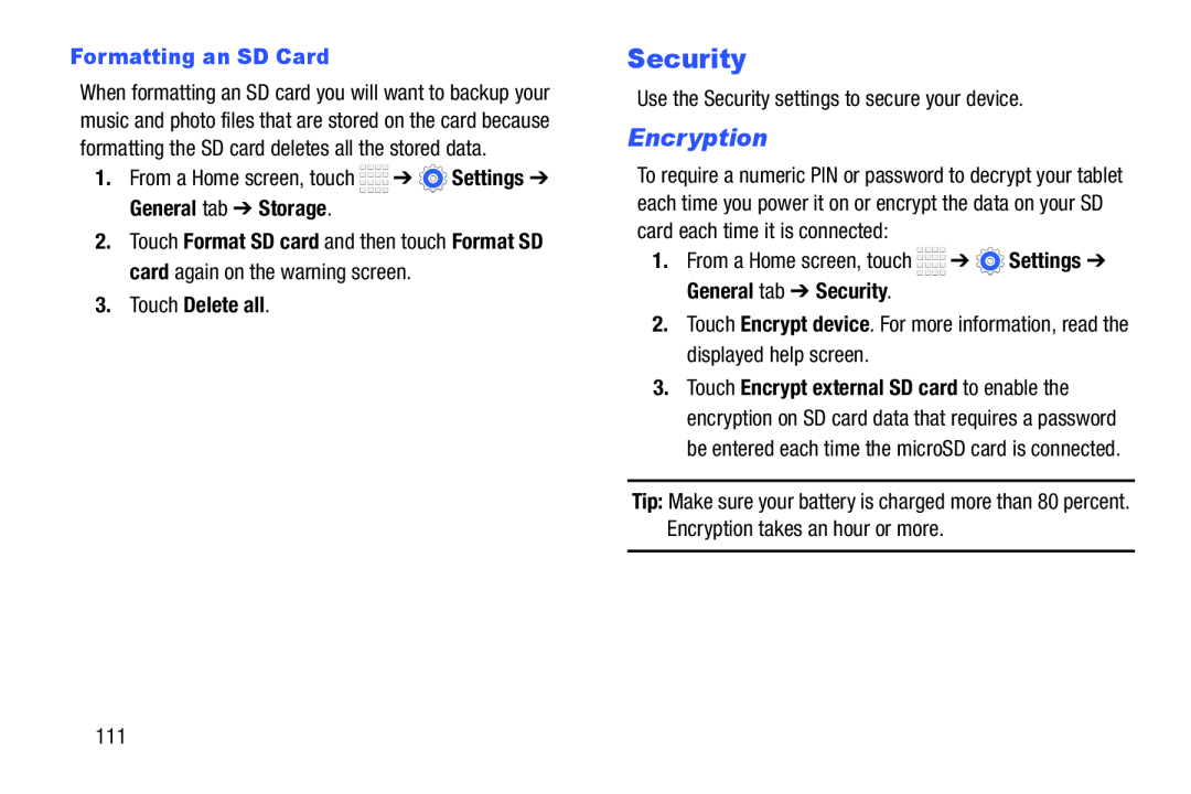 Encryption Galaxy Tab 4 8.0 Wi-Fi