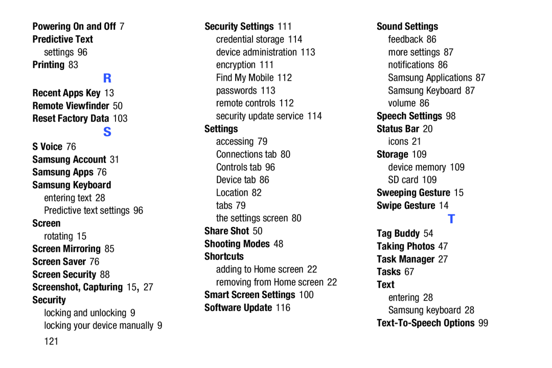 Settings Galaxy Tab 4 8.0 Wi-Fi