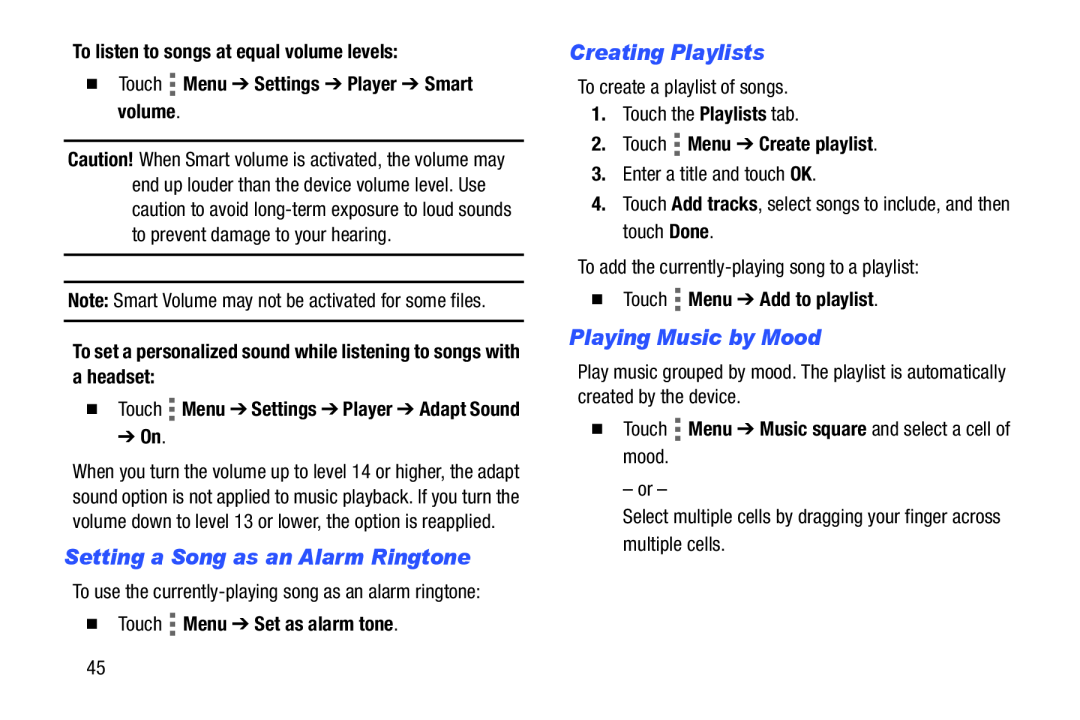 Setting a Song as an Alarm Ringtone Creating Playlists