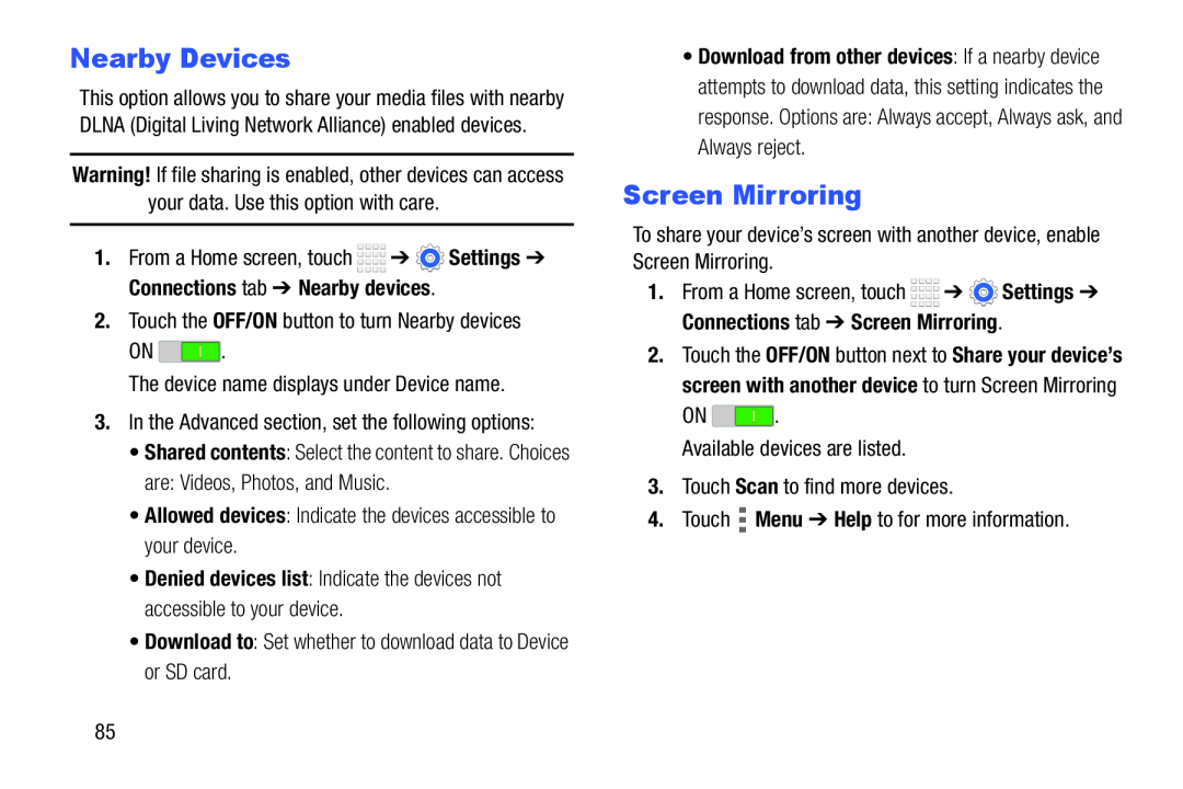 Screen Mirroring Galaxy Tab 4 8.0 Wi-Fi