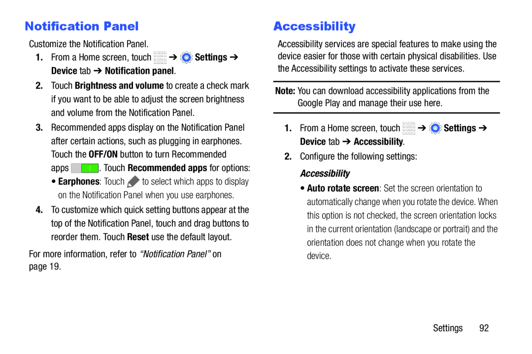 Accessibility Galaxy Tab 4 8.0 Wi-Fi