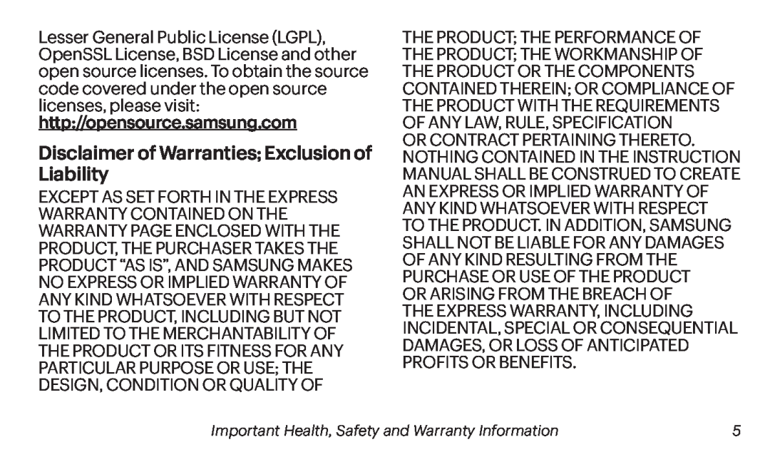 Disclaimer of Warranties; Exclusion of Liability Galaxy Tab 4 7.0 Sprint