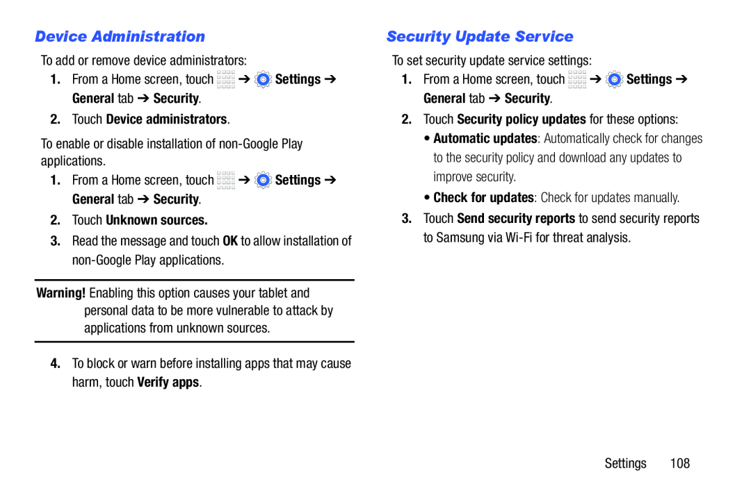 Device Administration Security Update Service