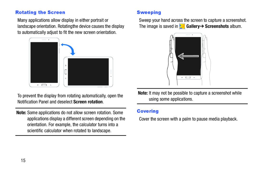 Rotating the Screen Sweeping