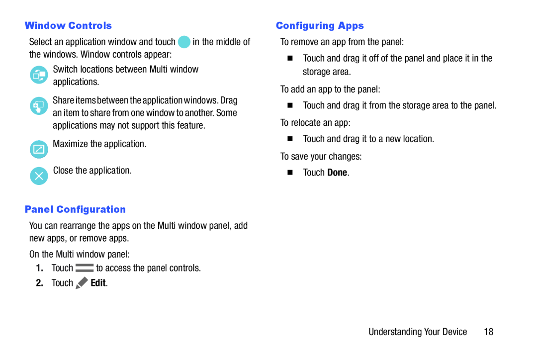 Panel Configuration Galaxy Tab 4 7.0 Wi-Fi