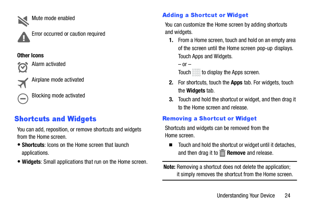 Shortcuts and Widgets