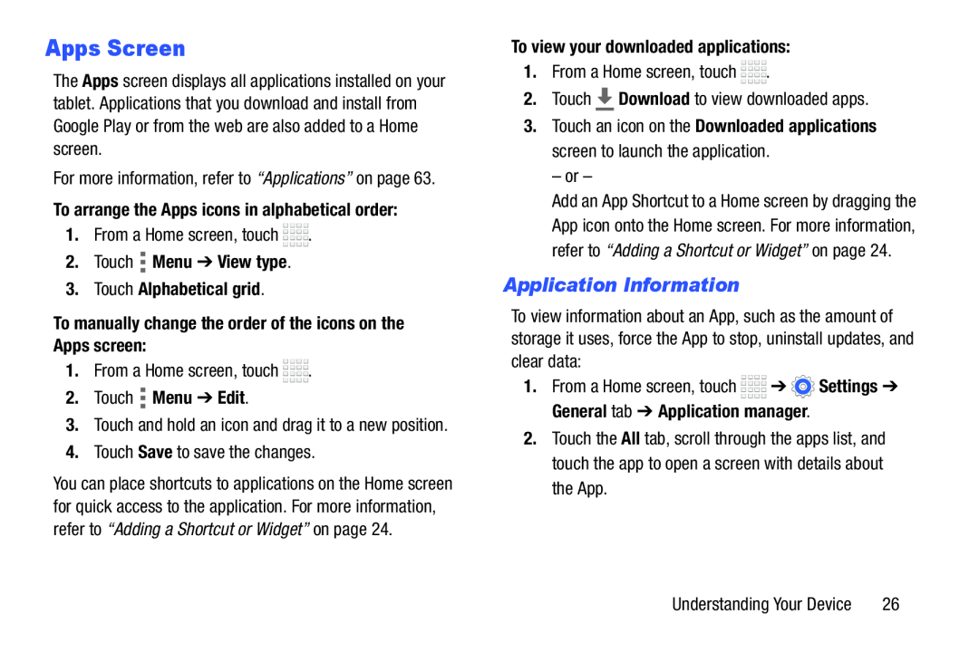 Application Information Galaxy Tab 4 7.0 Wi-Fi