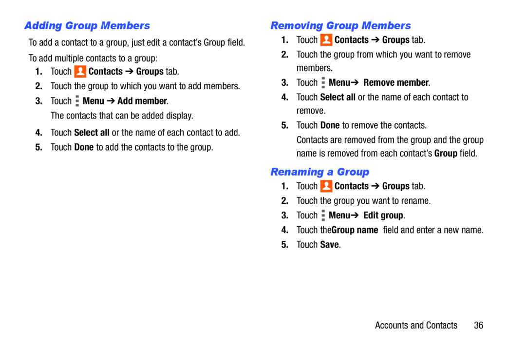 Adding Group Members Galaxy Tab 4 7.0 Wi-Fi