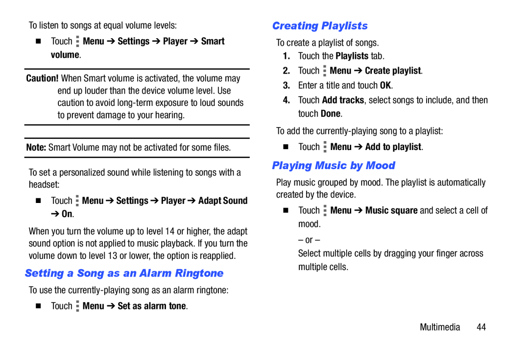 Setting a Song as an Alarm Ringtone Creating Playlists