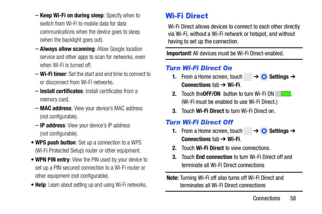 Wi-FiDirect Galaxy Tab 4 7.0 Wi-Fi