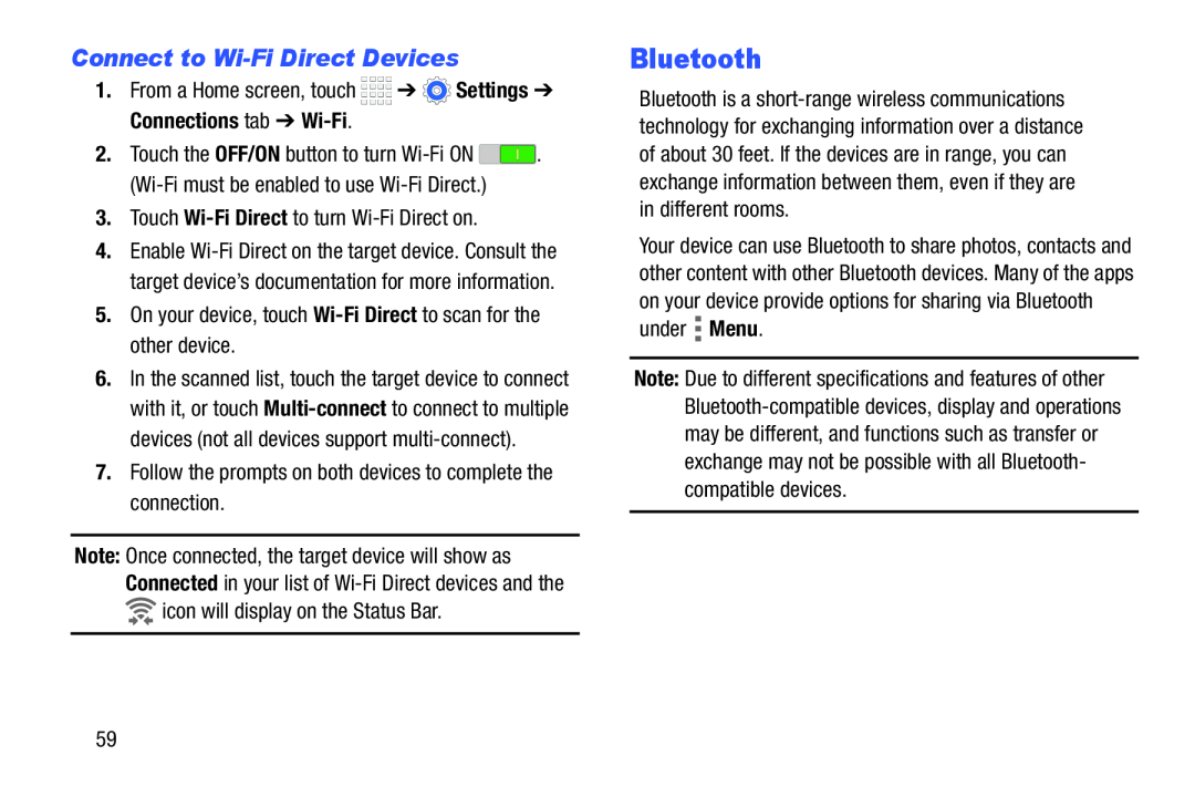 Connect to Wi-FiDirect Devices Galaxy Tab 4 7.0 Wi-Fi