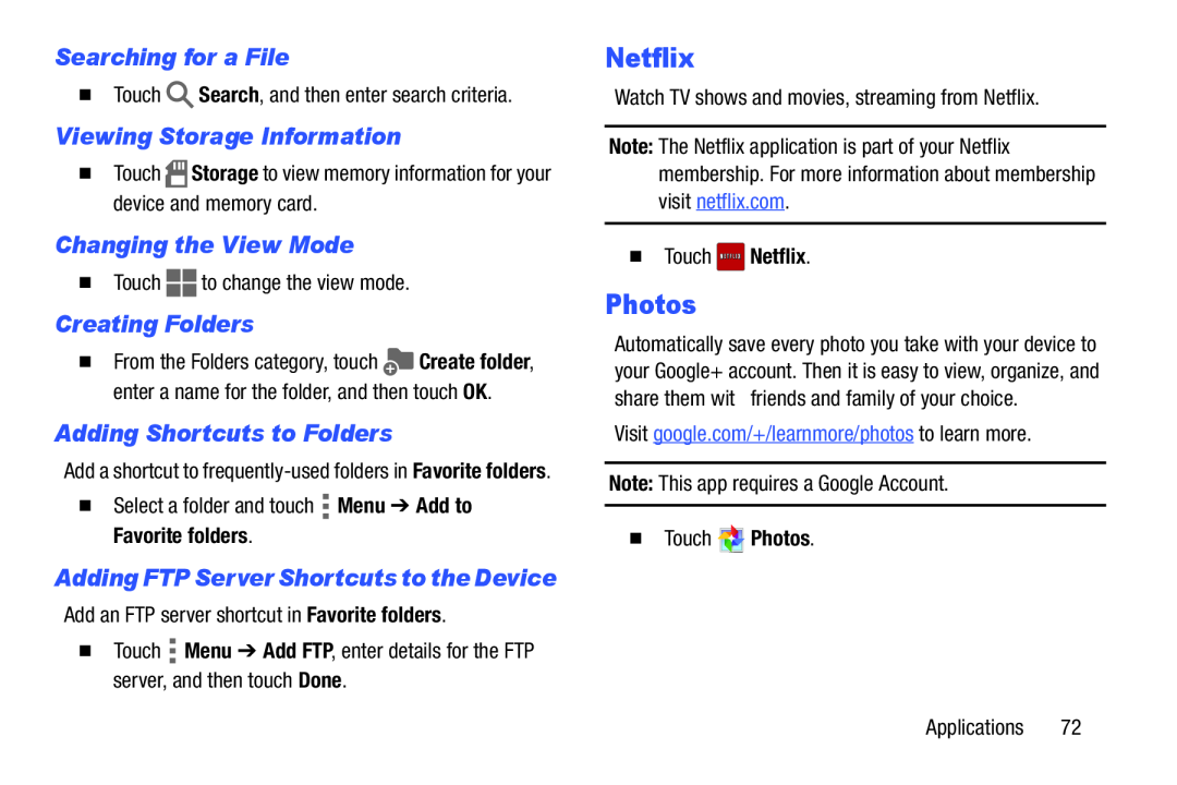 Searching for a File Viewing Storage Information